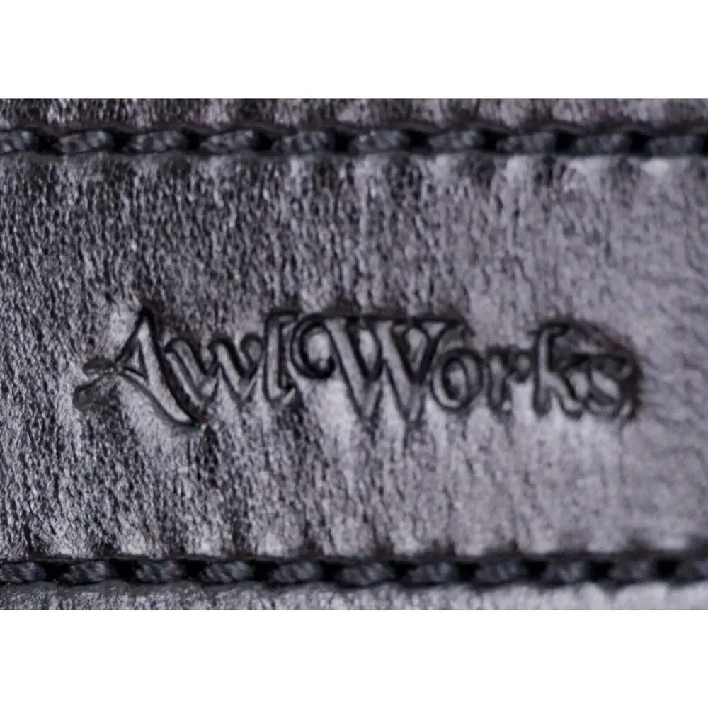 AWL WORKS G356 SADDLE BLACK GENUINE LEATHER 1.5